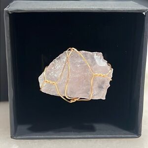 Rose Quartz Hand Wrapped Copper Wire Ring
